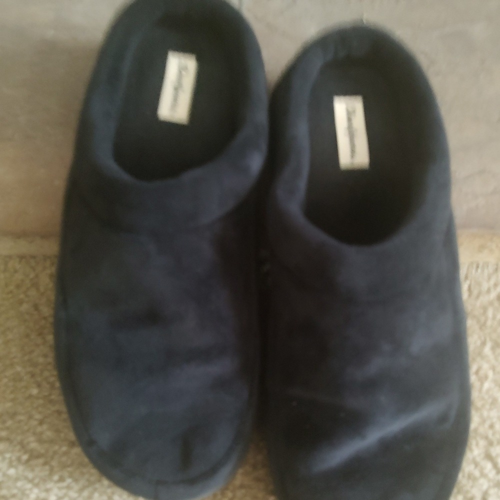 Dearfoams Mens Black Microfiber Clog Slippers Size Large 11-12 Indoor Outdoor